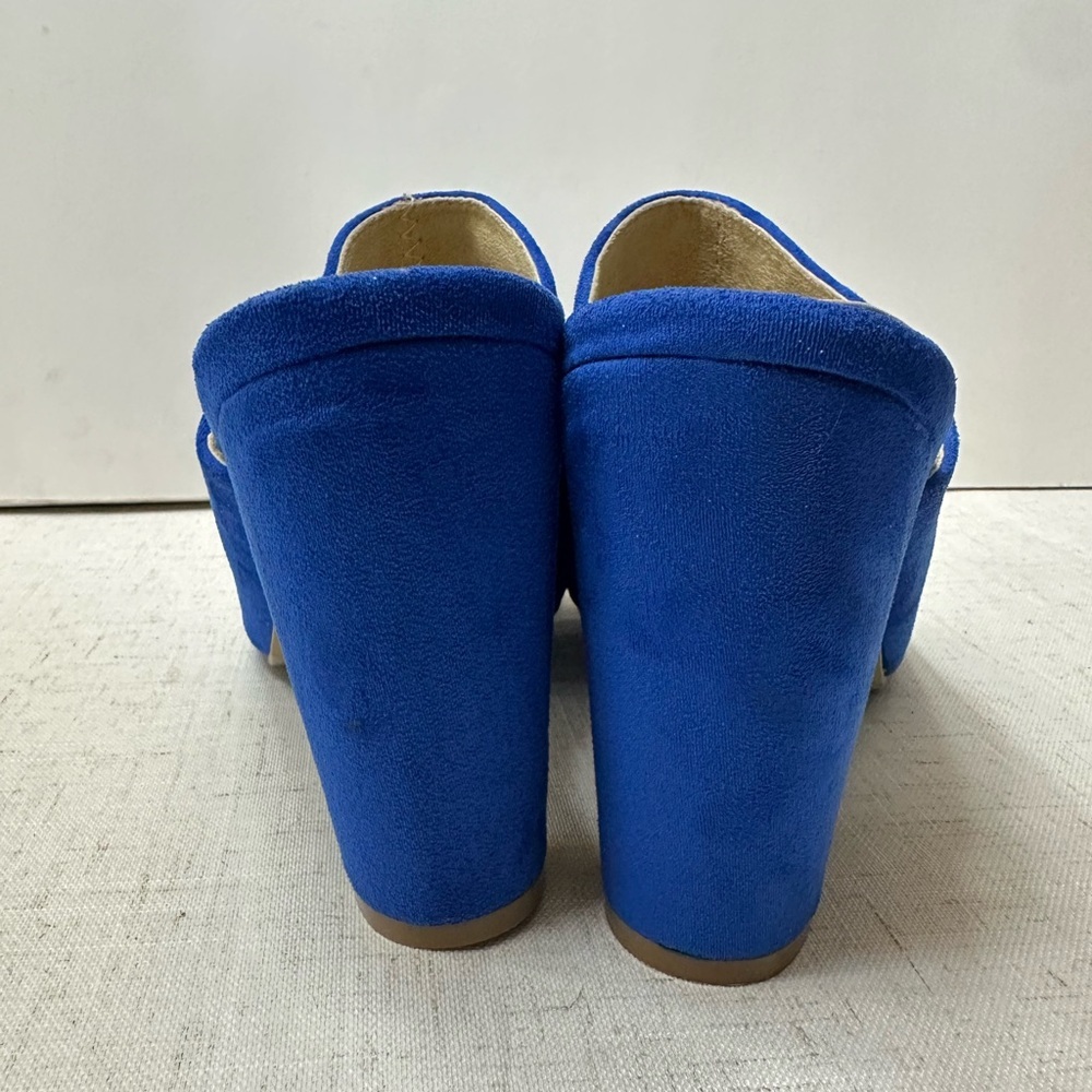 Hot Kiss Vibrant Blue Open-Toe Mules - Picture 7 of 10